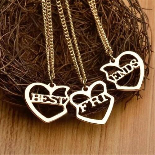 New Fashion 3 Pieces Set Best Friends Broken Heart Pendant Necklace Women BBF Friendship Jewelry Gift