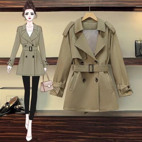 EHQAXIN Autumn Winter Plus Size Womens Trench Coats Fashion Temperament Tooling Style Jackets Double Breasted With Belt M-4XL