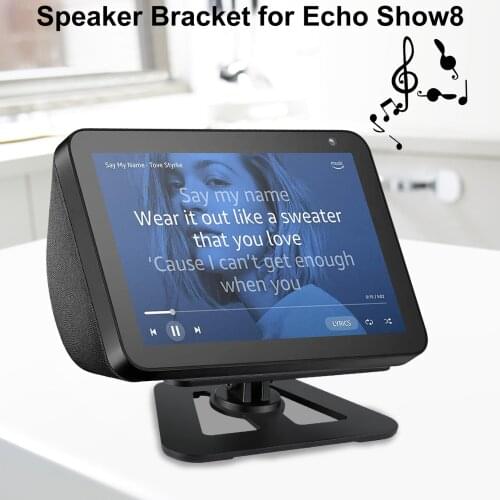 Aluminum Alloy Stand For Echo Show 8 Smart Speaker Adjustable Rotatable Bracket Magnetic Non-slip Base Sound Box Speakers Holder