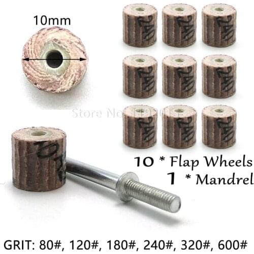 10 Pcs /lot 10 X 10 X 3mm Sanding Flap Disc Grinding Flap Wheels Brush Sand Rotary Tool Accessories For Abrasive Tools