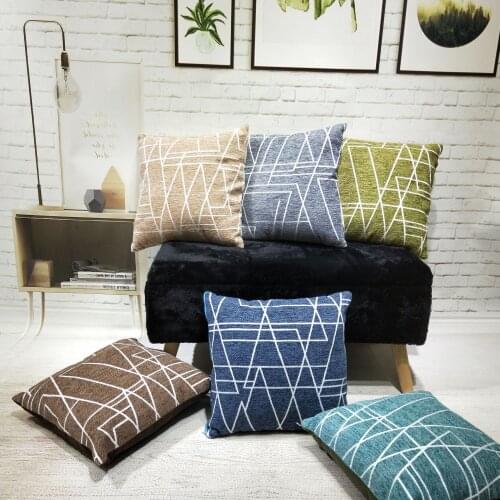 Chenille Stripe Modern Simplicity Decorative 45*45cm Throw Pillowcase Decoration Home Decor Cushion Cover