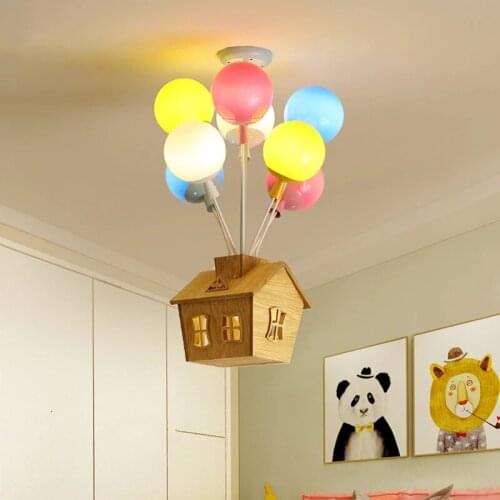 Modern Pendant Lights Balloon Flying House Hanging Lamp Children Room Bedroom Livin Groom Decor Lights Cartoon LED Pendant Light