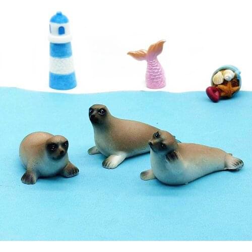 Sea Lions Animal Fairy Statue Mini Stuff Figurine Model Car Ornament Modern Craft Decor Home Decoration Miniature Accessories