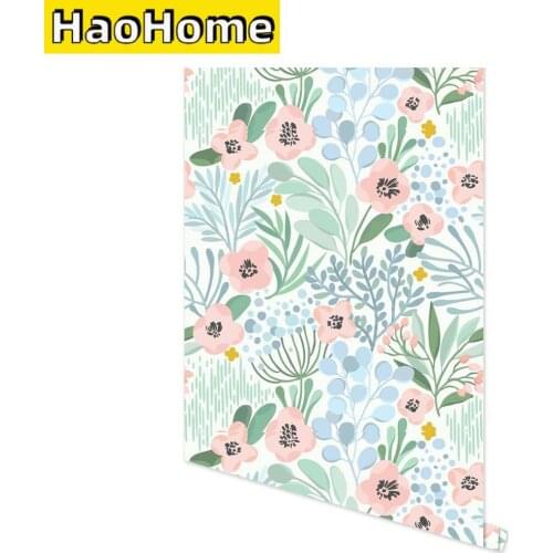 Watercolor Pink Floral Peel and Stick Wallpaper Vinyl Self Adhesive Removable Waterproof Wallpaper for Bathroom Cabinet Decor