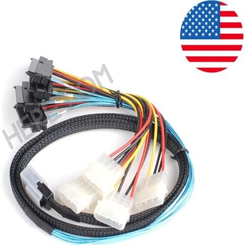 Internal Mini SAS 4i SFF-8087 36 Pin to SAS 4x SFF-8482 29Pin Hard Disk SAS Cable Powered 1M/100CM