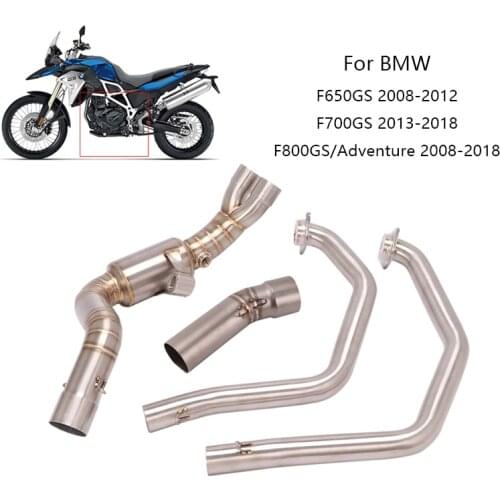 For BMW F650GS F700GS F800GS/Adventure Exhaust Pipe Motorcycle Header Collector Slip On 51MM Muffler Escape Stainless Steel Left