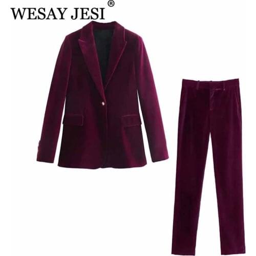 Wesay Jesi Women's Velvet Trouser Suits