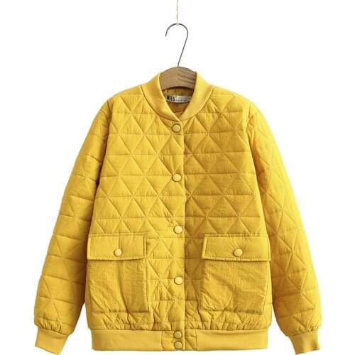 Yellow Winter Coats For Woman Oversize Single Breasted Pockets Casual Parka Jacket Women Womens Coat 2020 New