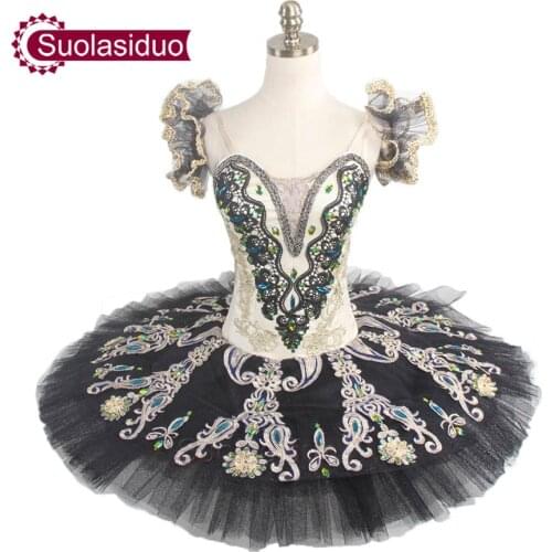 Women Gold Black Professional Ballet Tutus Ballet Stage Classical Ballet Tutu For Girls Pancake Tutu SD0020