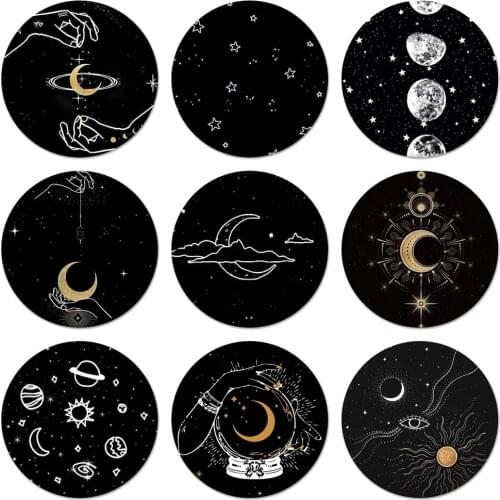 58mm Star Moon Badge Brooch Pin Accessories For Clothes Backpack Decoration gift