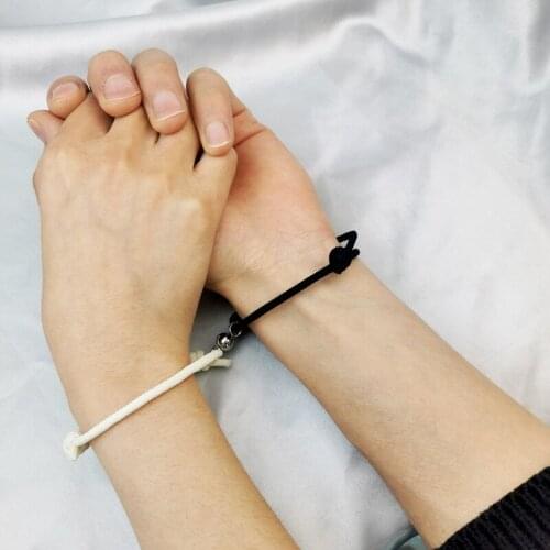 1Pairs Magnet Attracts Couple Braided Bracelets Friends Couples Sisters Hand Rope Bracelets Valentine'Day New Year Gifts
