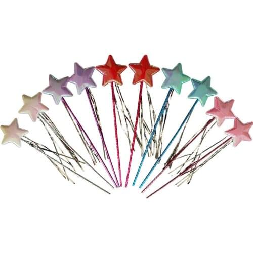 10pcs/lot Colorful Star Magic Wand Angel Fairy Wands Sticks Costume Props Party Favor home decor birthday