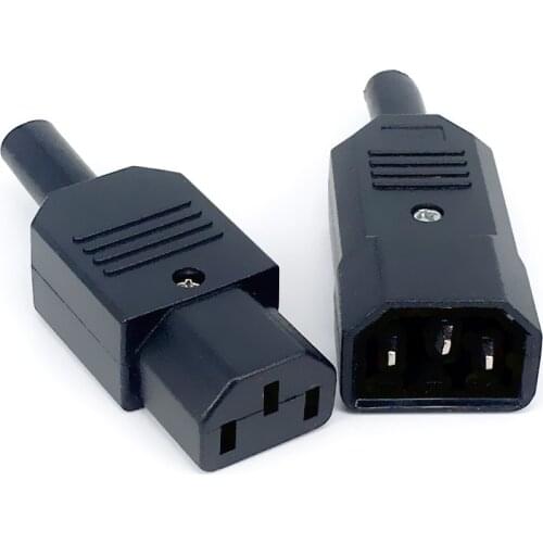 16A 250V IEC Straight Cable Plug Connector C13 C14 Female Male Plug Rewirable Power Connector 3 Pin AC Socket Industrial Plug