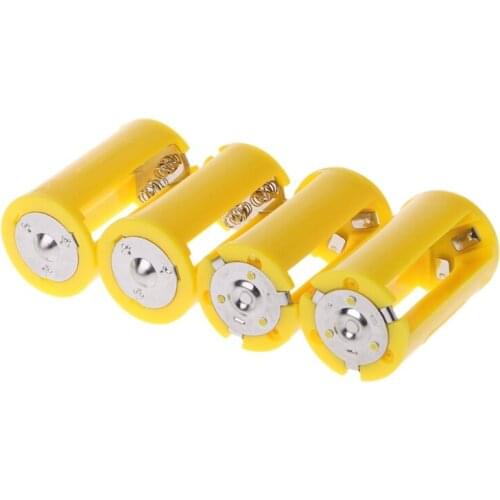 4PCS 3 AA To D Size Battery Holder Converter Adapter Switcher Plastic Case Box