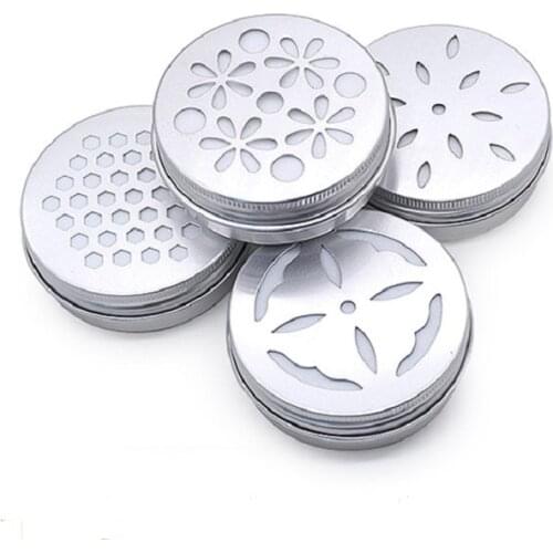 60m 80ml Aluminum Cream Jar Pot Air Freshener Aroma Aromatherapy Hollow Screw Lid Metal Cosmetic Packaging Container Box 25pcs