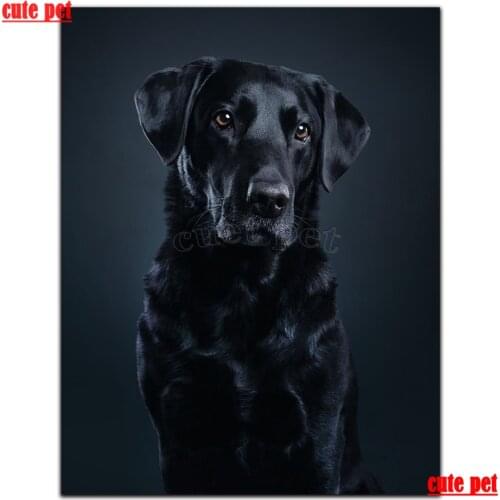 Diamond mosaic Black labrador animal Full Square Round stones DIY 5D Diamond Painting Cross Stitch Kits rhinestone Embroidery