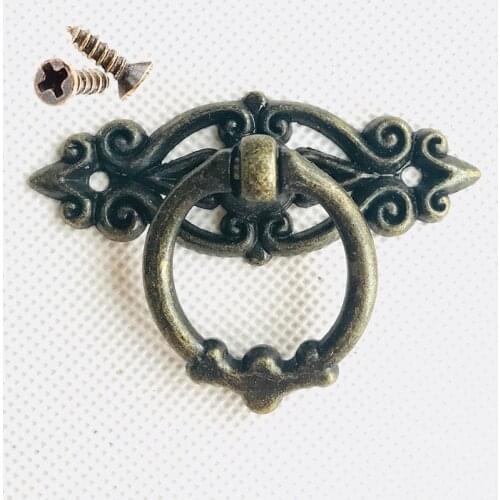 1pc Antique Pull Handles Retro Bronze Tone Drawer Cabinet Knobs and Pull Handles Kitchen Door Handles Wardrobe Funiture Hardware
