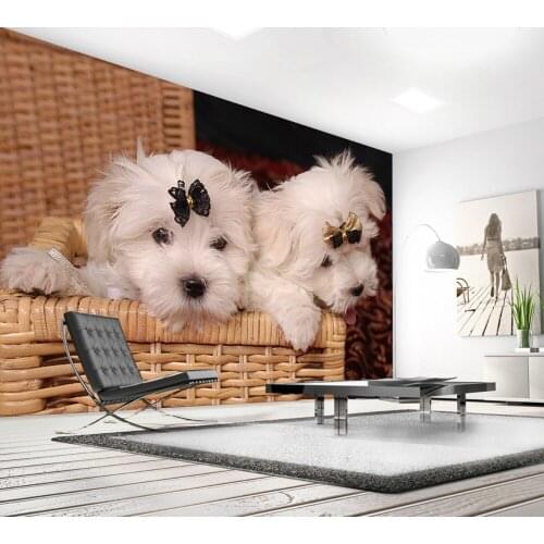 Free Shipping Photo Wallpapers 3d Custom Cute Cute Dog Marble Tile TV Wall Living Room Decoration Wallpaper Bedroom Mural