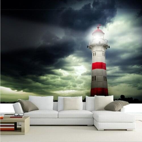 Custom 3D large mural,a beacon under the sky papel de parede ,living room sofa TV wall bedroom wall paper