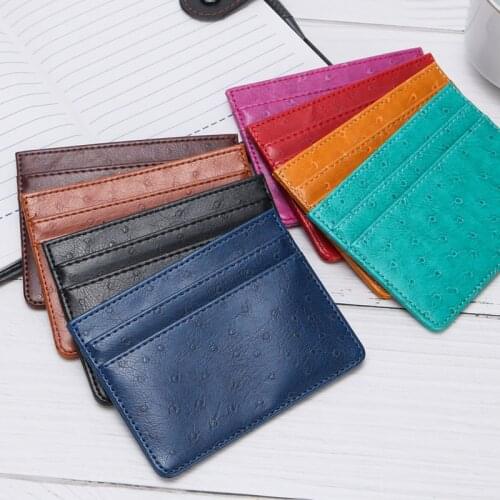 Fashion 5 Card Slots Card Holder PU Leather Slim Bank Credit ID Cards Holder Mini Coin Case Wallet Thin Business Travel Pouch