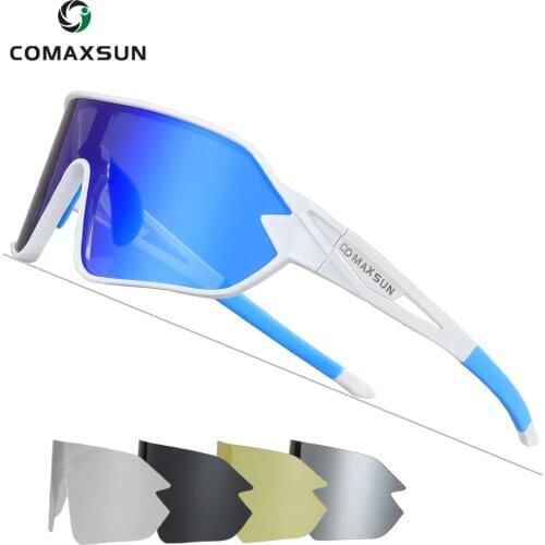 COMAXSUN Polarized Cycling Glasses Mirror Bike Goggles Outdoor Sports Anti-UV400 Bicycle Sunglasses UV 400 With 5 Lens TR90 828