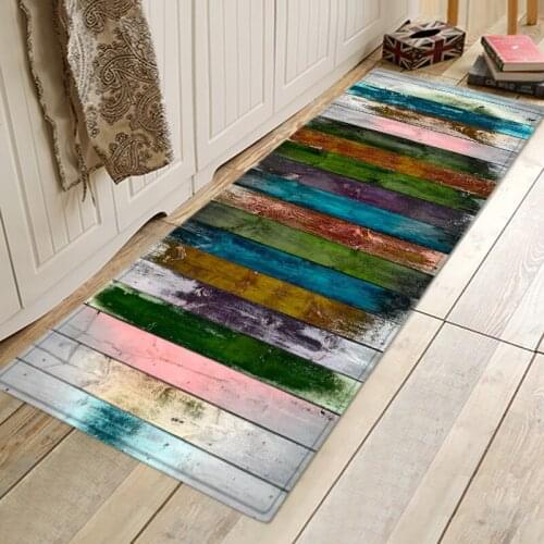 Colorful Wood Grain Floor Mat Carpet Entrance Doormat Outdoor Printed Floor Rug For Living Rooms Bedroom Kitchen Mat In Hallway