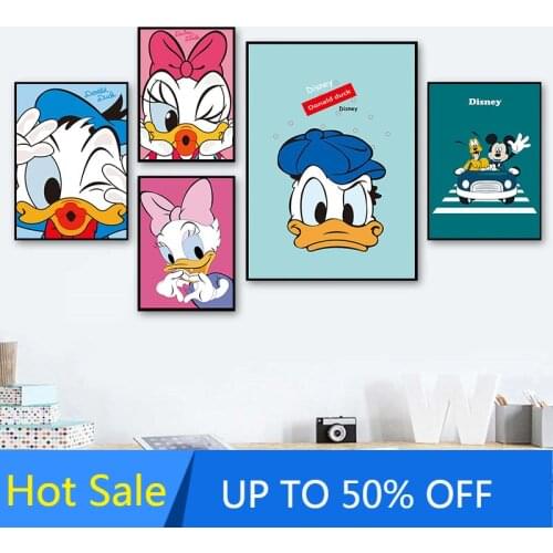 Disney Donald Duck Goofy Canvas Painting Funny Cartoon Wall Art Posters and Prints Home Decoration Pictures Living Room Decor