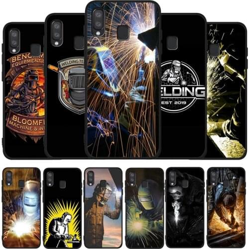 Welder Welding Hot Metal Worker Solderin Black Phone Case For Samsung Galaxy A71 A51 A41 A31 A20E A10 A20 A40 A50 A70 M30S M20
