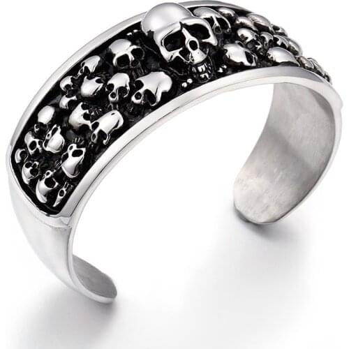 European and American trend minimalism black irregular titanium steel bracelet jewelry