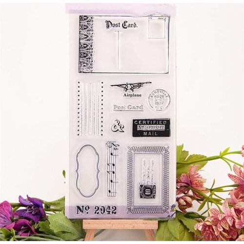 Hot selling postcard transparent clear stamp / silicone seal roller stamp DIY scrapbook album / card production
