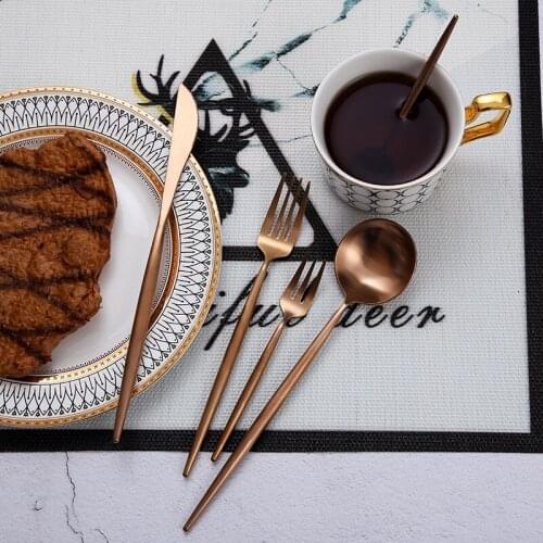 Hot Sale rose gold cutlery silverware stainless steel Gold fork spoon knife giftbox dinnerware set cubiertos de acero inoxidable