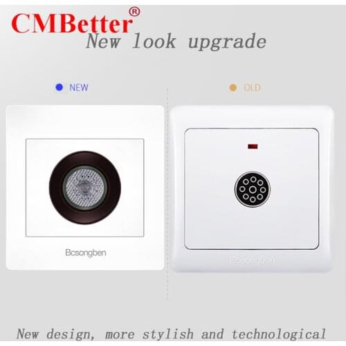 New voice activated switch corridor induction home intelligent socket led delay panel 86 sound and light control switch CM122