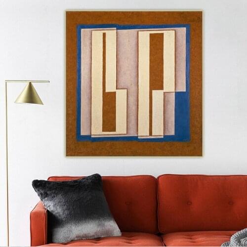 Josef Albers《b and p》Canvas Oil Painting Abstract Artwork Poster Painting Decorative Picture Wall Decor Home Decoration