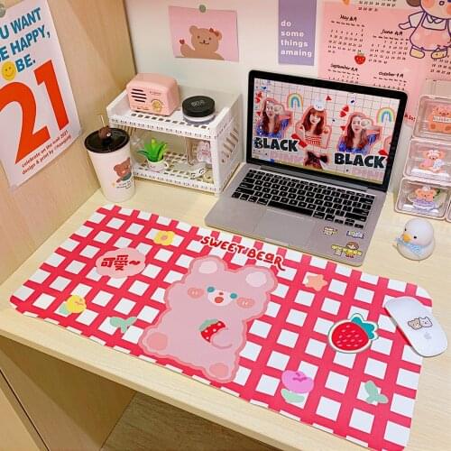 Lovely Desk Mat Mouse Pad Waterproof Thin Non Slip Desktop Cup Mat Korean Japanese Students Home Decor Writing Pads Mousepad