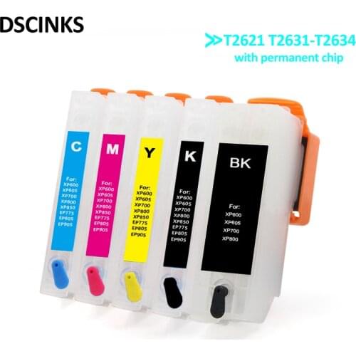 T2621 T2631 T2632 T2633 T2634 refillable ink cartridge permanent chip for Epson Expression Premium XP-600 XP-605 XP-700 XP-800