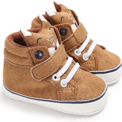 Fashionable Baby Shoes Fox Head Cotton Newborn Boy Girl First Walker Anti-slip Soft Sole Toddler Baby Sneaker