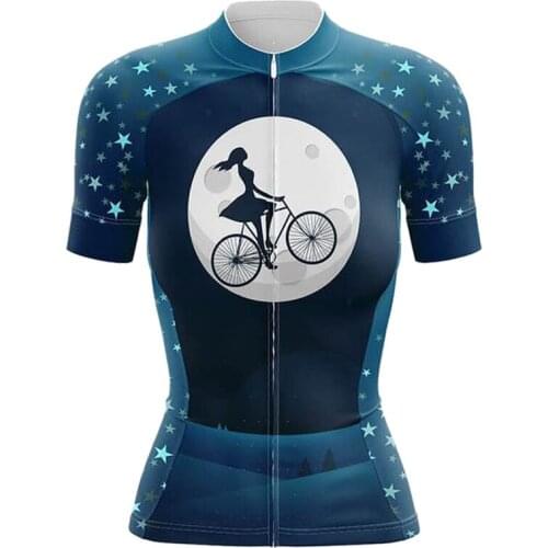 Fashion girl Summer Women Short Sleeve MTB Road Bike Jersey Breathable Maillot Ciclismo Outdoor Sports Pro Team Bicycle Clothing