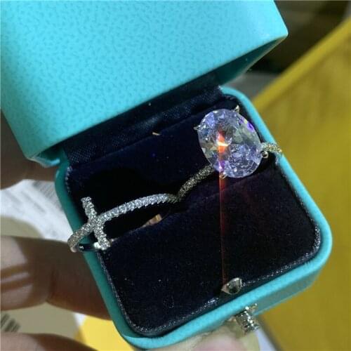 Choucong Fashion Cross Statement ring AAAAA cz stone 925 Sterling silver Engagement Wedding Band Rings for women Party Jewelry