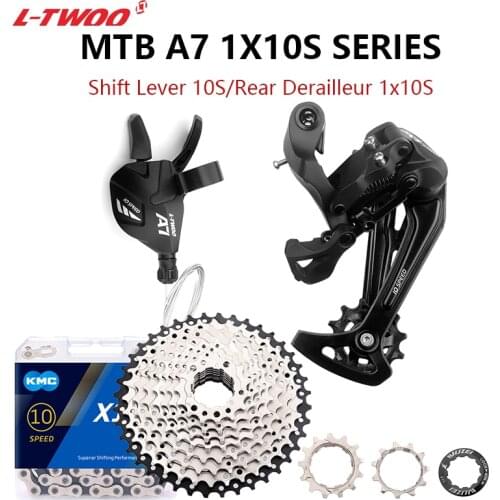 LTWOO MTB 1x10 Speed Groupset A7 Shift Lever + Rear Derailleur KMC X10 Chain 40/42/46/50T cassette Freewheel 10V Derailleur Set