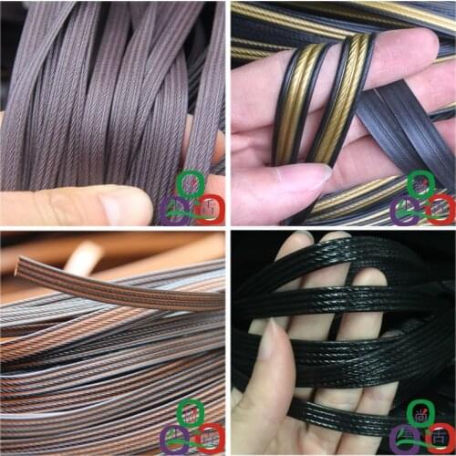 500g 60M Black flat synthetic rattan weaving material plastic rattan for knit and repair chair table storage basket flower vase