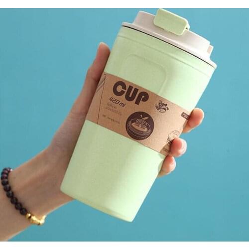 420ml Travel Outdoor School Coffee Flask Water Bottle Mug Portable Thermal Eay Carry Coffee Drink Bottle Water Bottle Mug