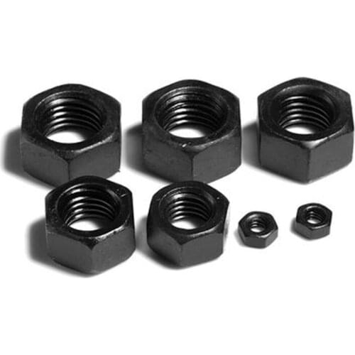 Hex Nut Hexagon Nuts Metric Thread 8.8 grade black hex nut Six angle carbon steel M2/M22.5/M3/M4/M5/M6/M8/M10/M12/M14/M16