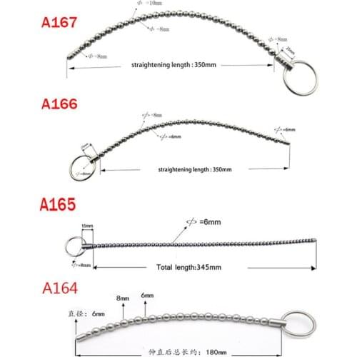 Stainless Steel Urethral Beads Sounding Rod Solid Urethral Sound Dilators Dilatation Penis Plug Male Sex Toys for Men BDSM