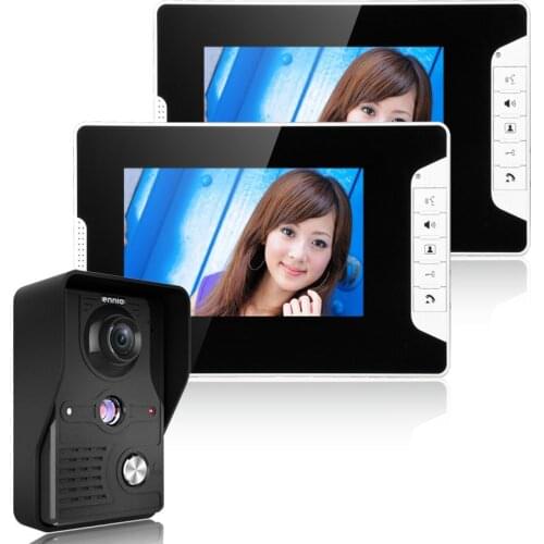 MOUNTAINONE 7 Inch Video Door Phone Doorbell Intercom Kit 1-camera 2-monitor Night Vision with IR-CUT HD 1000TVL Camera