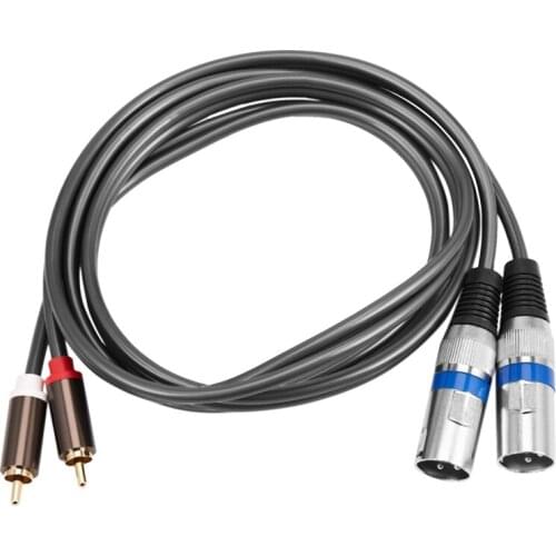 1.5M Dual Rca Male To Xlr Male Cable 2 Xlr To 2 Rca Plug Adapter Hifi Stereo Audio Extension Cable for Miniphone Speaker