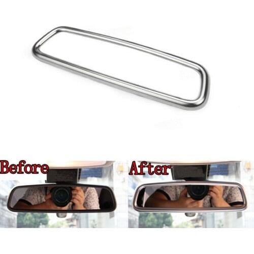 1pc Chrome ABS Car Interior Rear View Mirror Trim Cover Frame Fit For BMW X1 X5 X6 3 Series Car Styling Auto Accessories