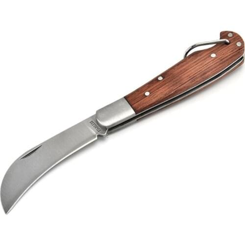 2021 New 1pc Outdoor EDC Tool Wood Handle Folding Knife Mushroom Knife Camping Survival Tool