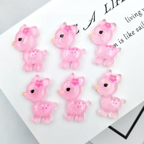 16pcs/lot kawaii resin Sika deer flatback cabochons For Hair Bow Centers DIY Scrapbooking Decor