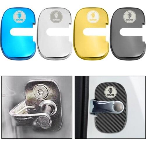 4PCS Car Styling Decoration Stickers Auto Door Protection Lock Cover For Saab 428 900 03-10 9-3 9000 93 2003 2012 Accessories
