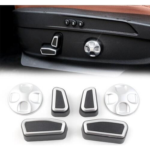 6pcs Chrome ABS Car Seat Adjustment Button Inner Trim Cover For Alfa Romeo Giulia 2017 2018 2019 2020